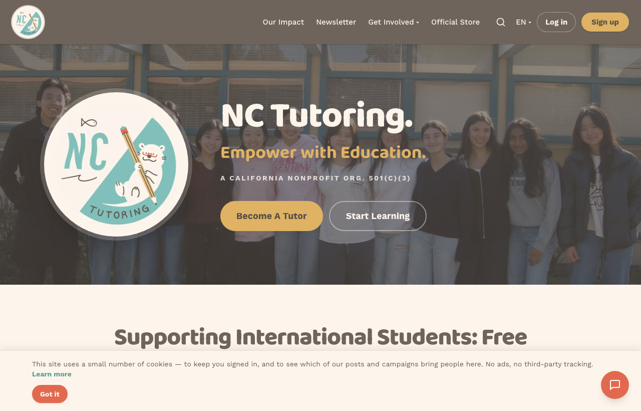 NC Tutoring nonprofit homepage